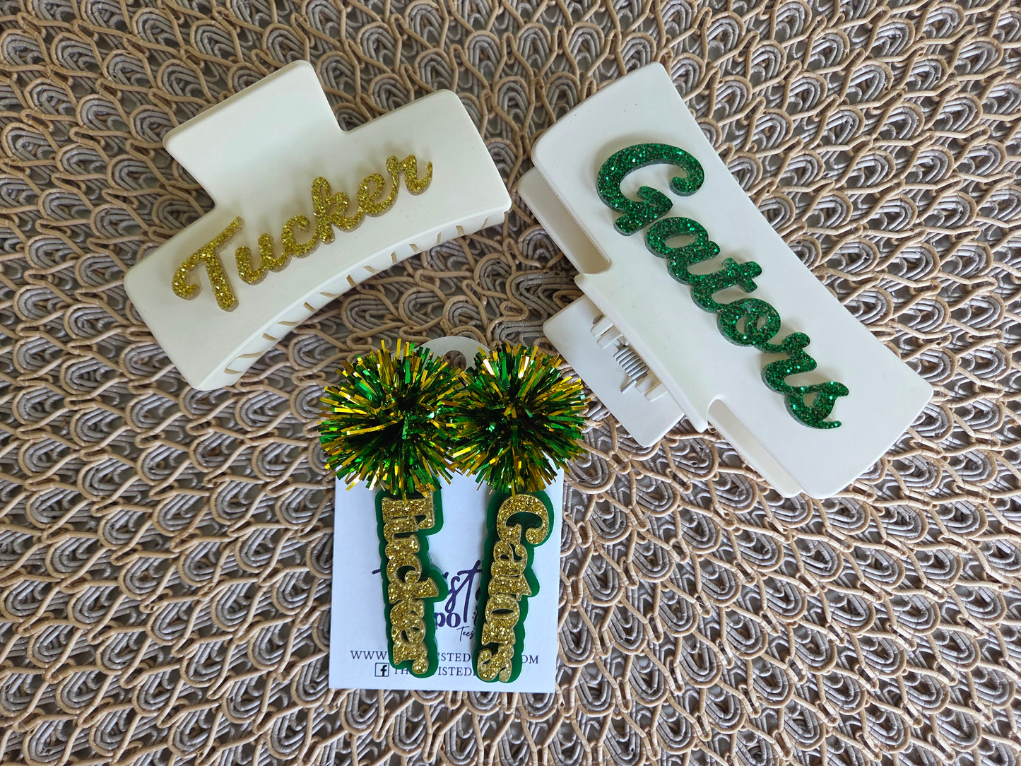 Tucker Elementary Gators Acrylic Hair Accessory Double Sided Claw Clips
