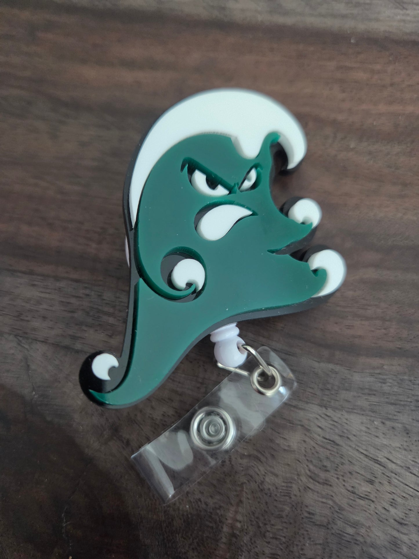 Green Wave Acrylic Retractable Badge Reel
