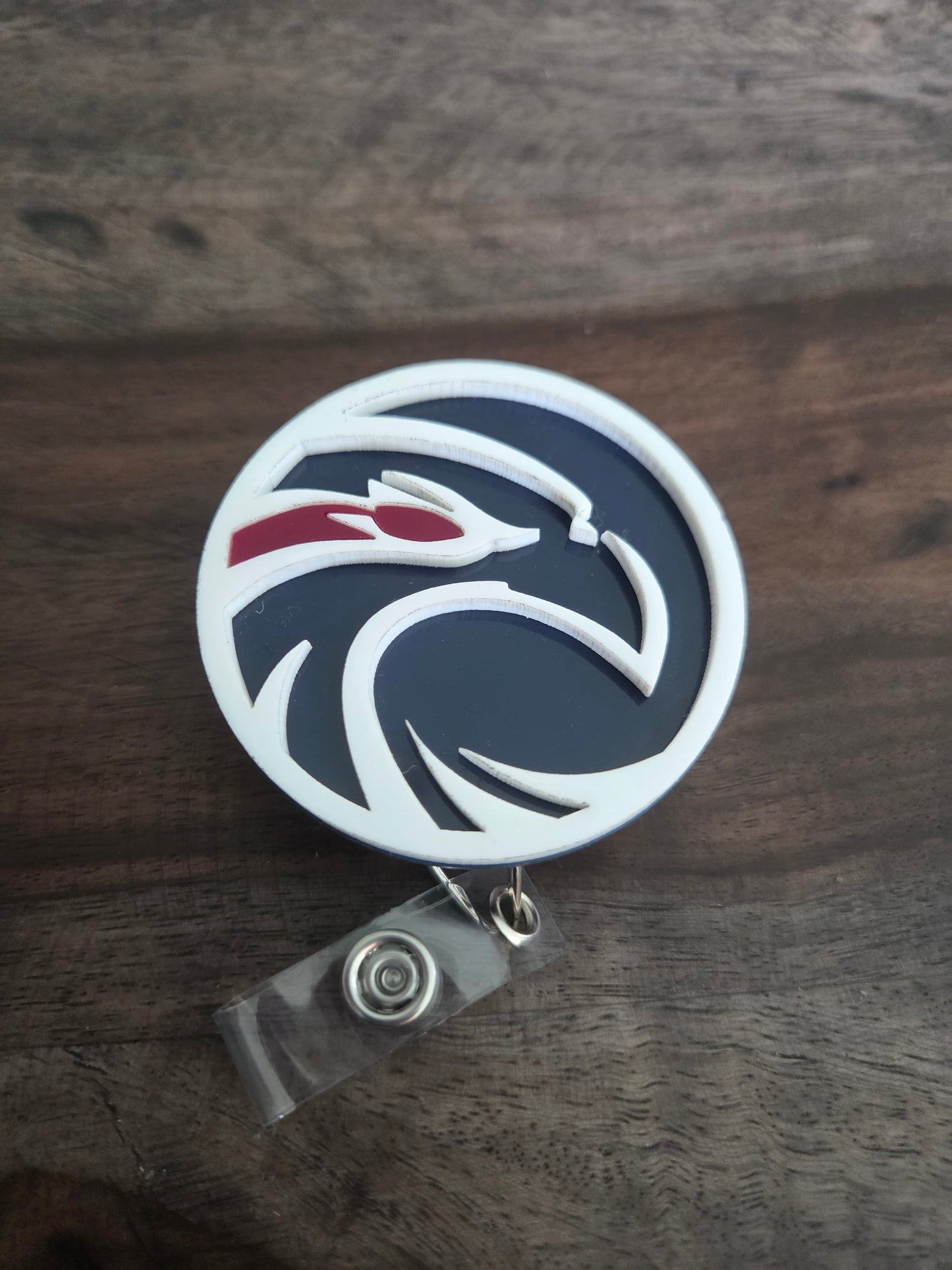 Hannan Hawks Acrylic Retractable Badge Reel