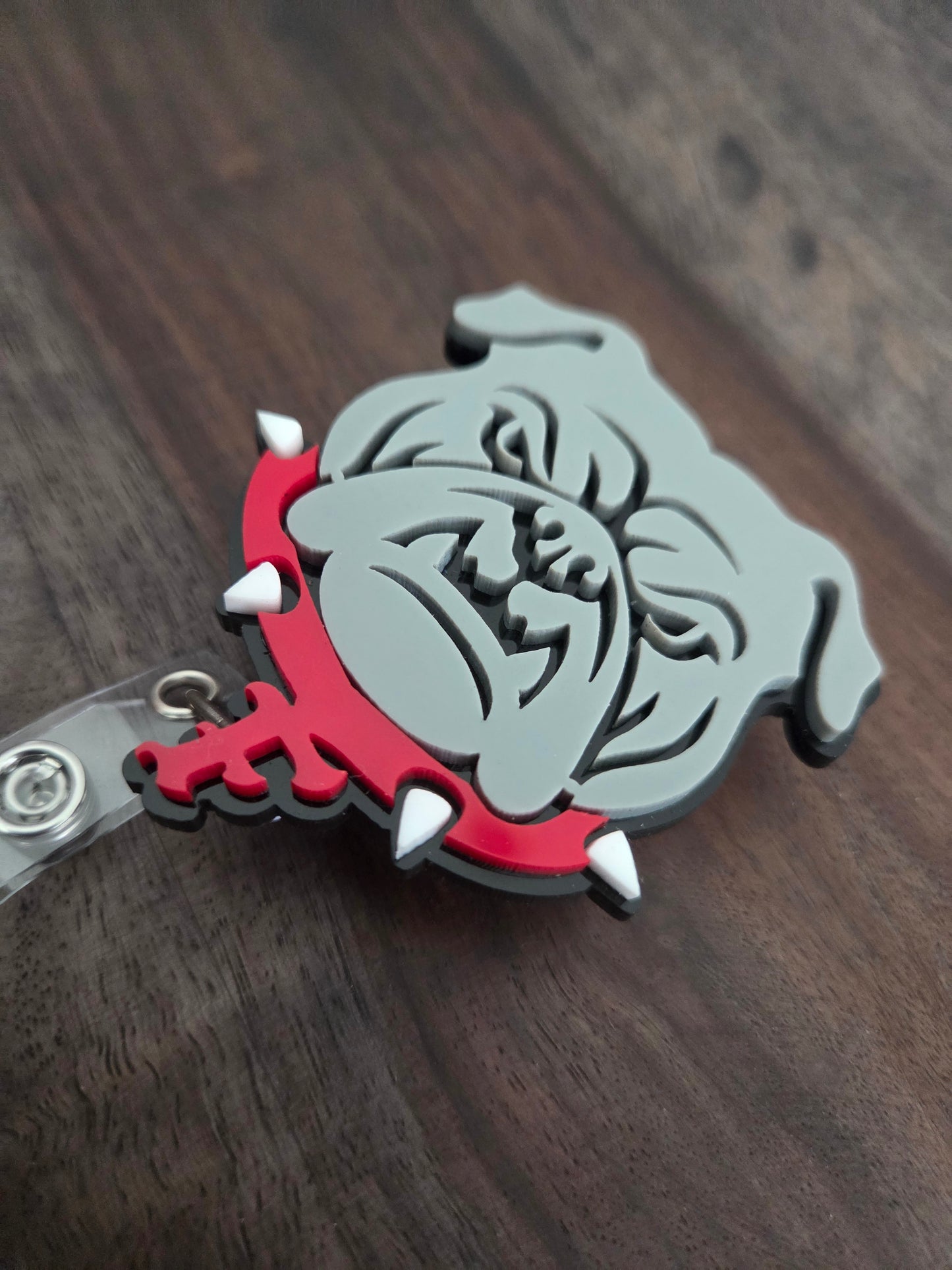 Fontainebleau High Bulldog Acrylic Retractable Badge Reel