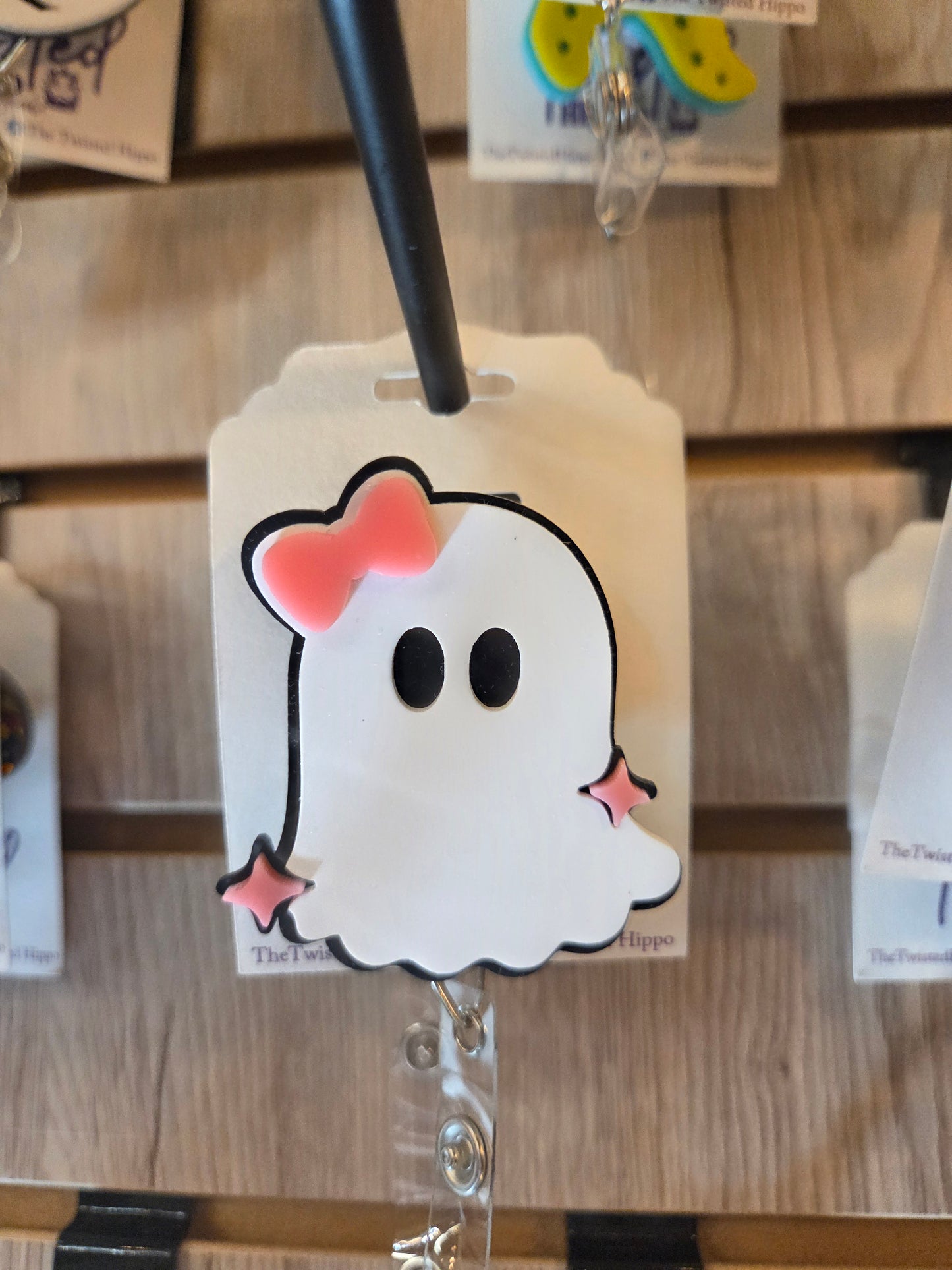 Ghost Badge Reel Acrylic Retractable Belt Clip