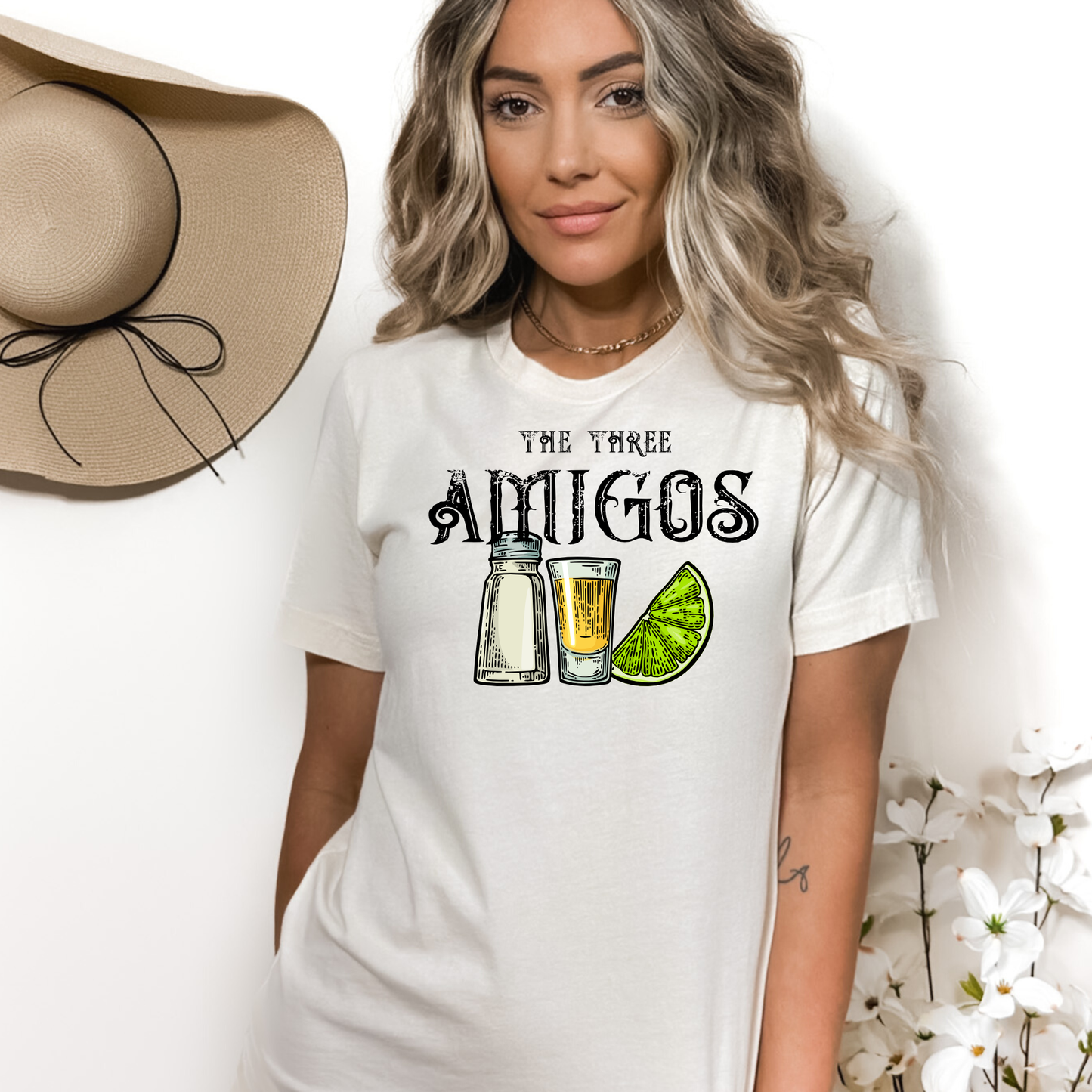 Fiesta-themed shirt featuring Three Amigos graphic design for Cinco de Mayo