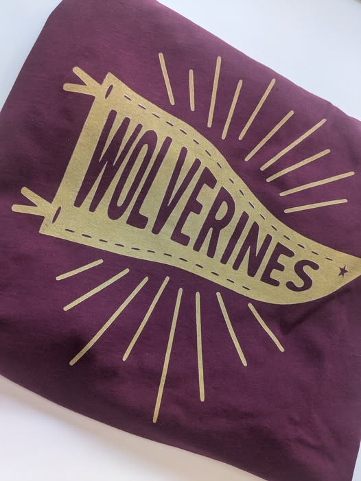Wolverines Pennant Flag Northlake Christian School T-Shirt