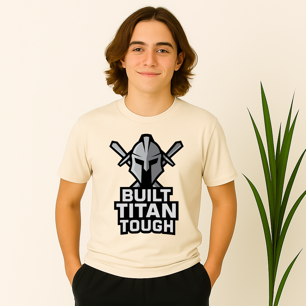 Bold Built Titan Tough shirt with school colors and mascot