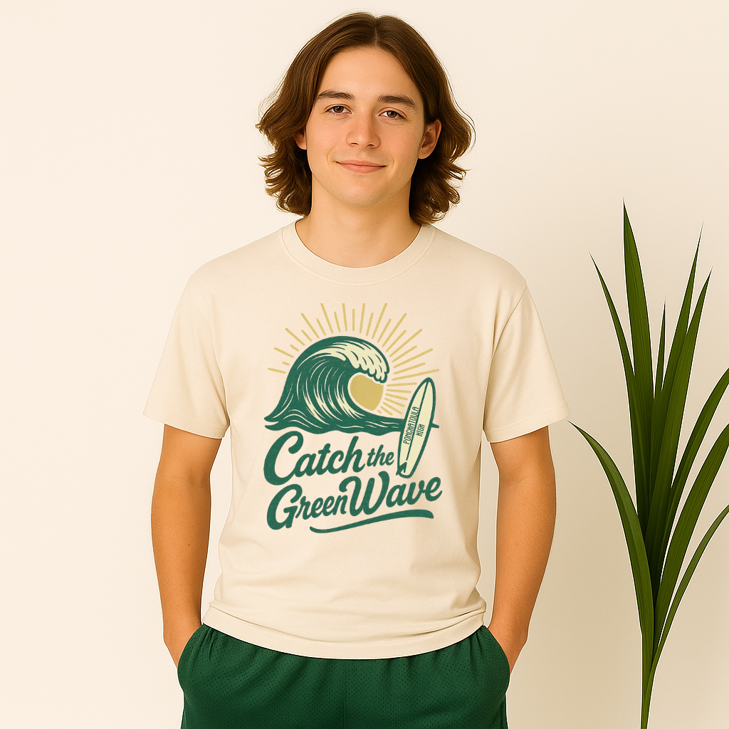 Retro surf wave design Green Wave shirt