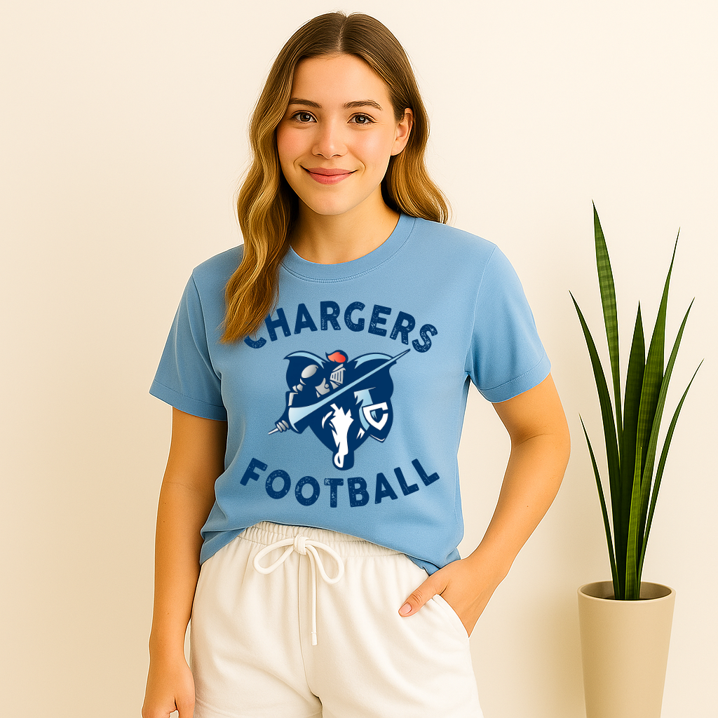 Covington Chargers mascot football shirt