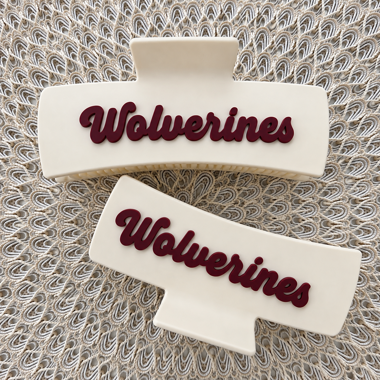 Wolverines Acrylic Hair Accessory Double Sided Claw Clips