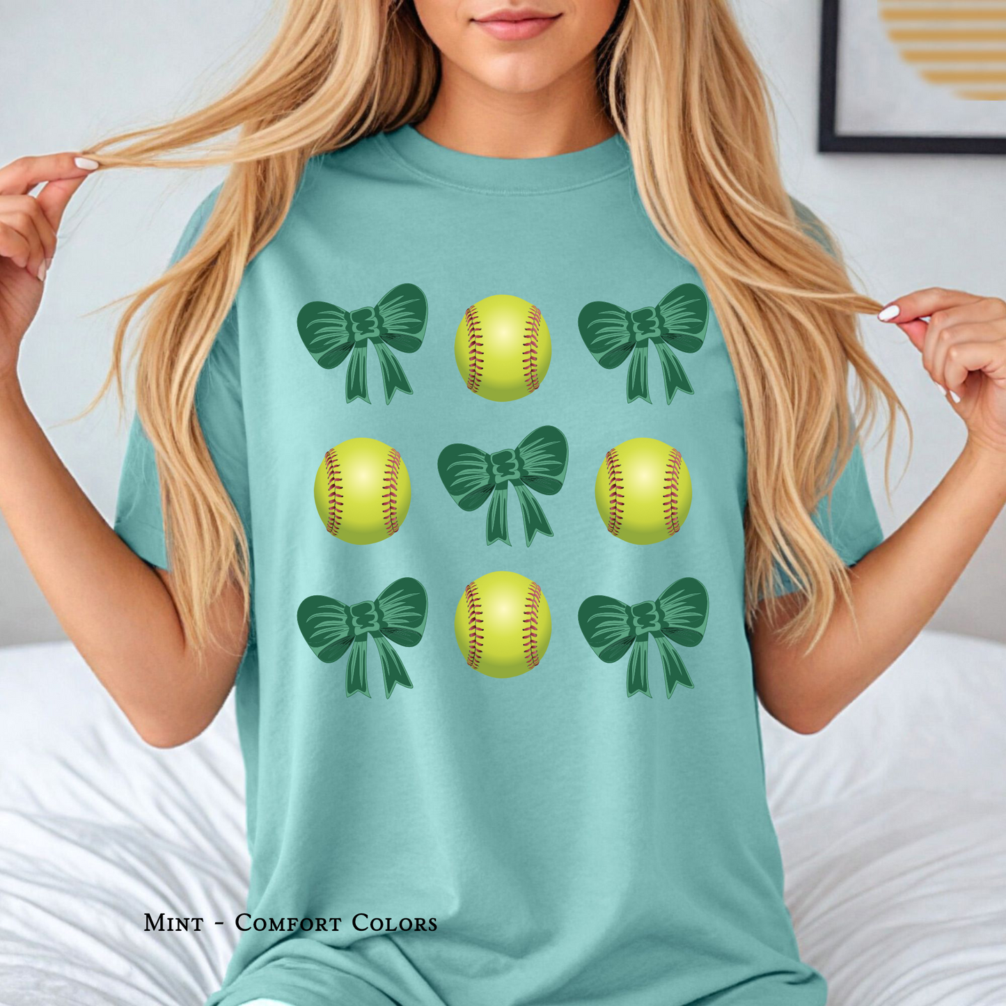 Coquette Softball | Green Bows