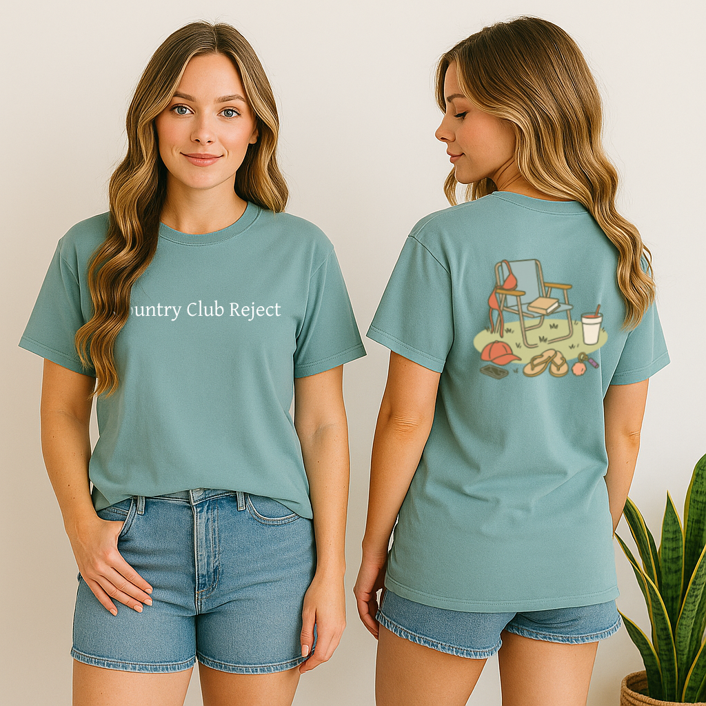 Country Club Reject - Two Sided Graphic Funny Tee