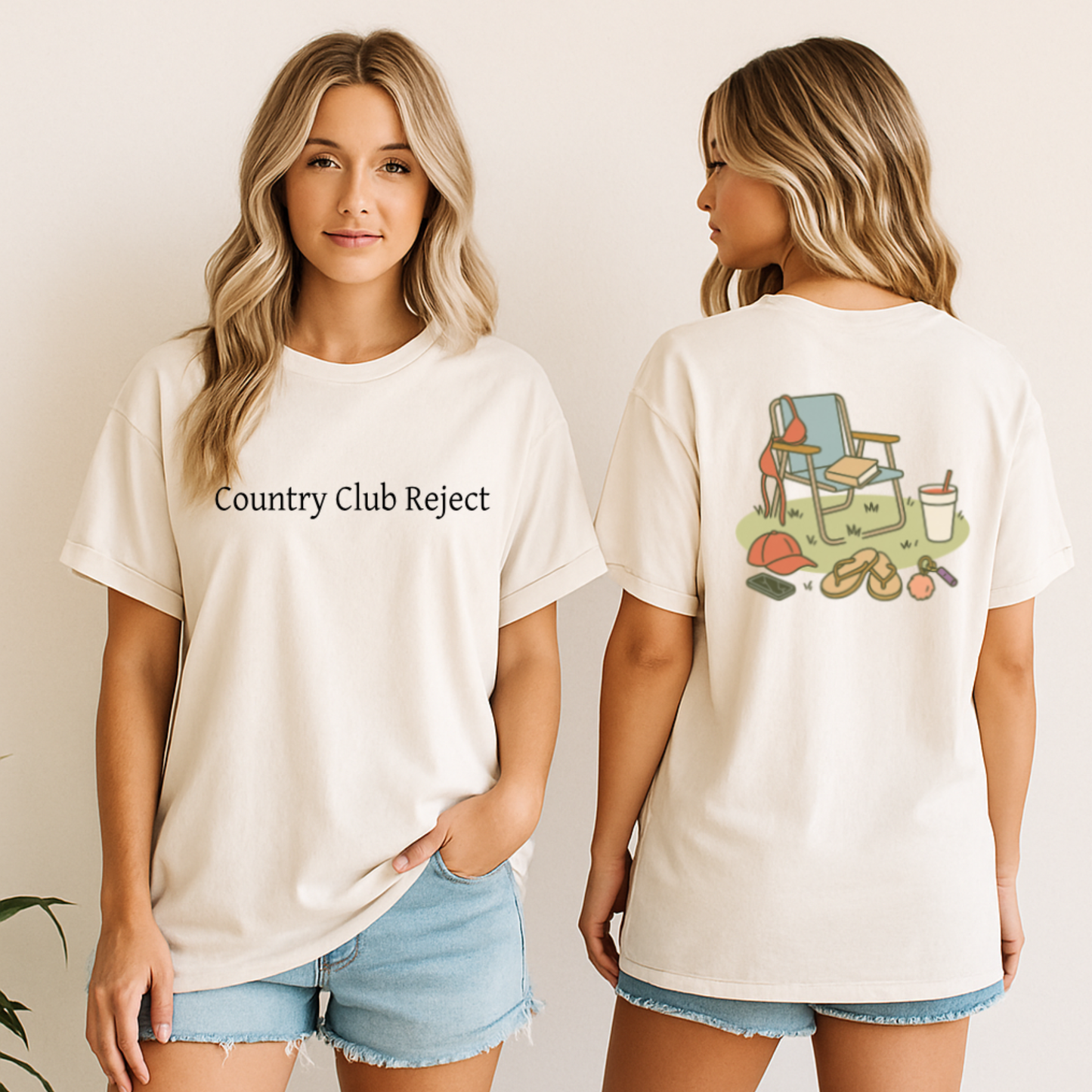 Country Club Reject - Two Sided Graphic Funny Tee