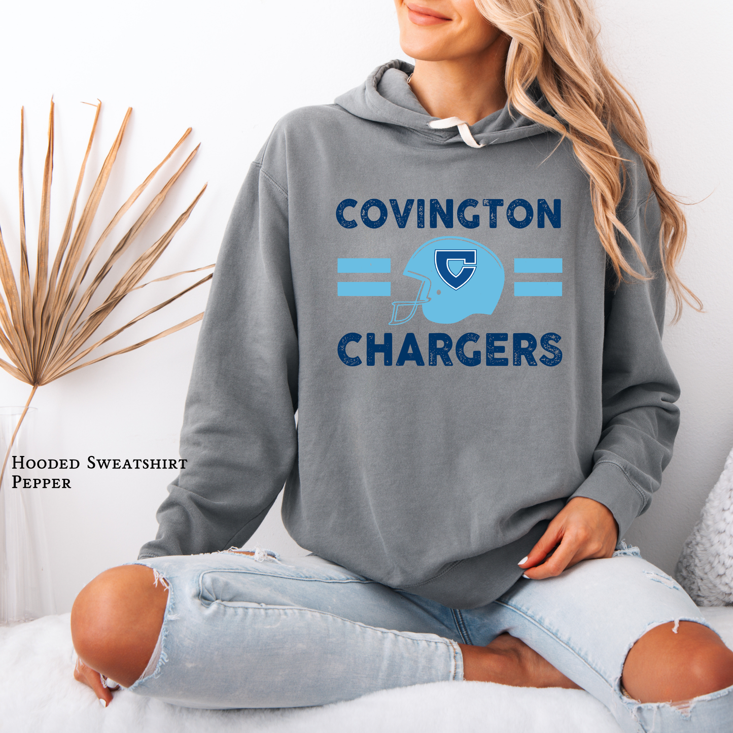 Covington Chargers Youth Football Shirt – Helmet Design _ Hoodie Sweatshirt