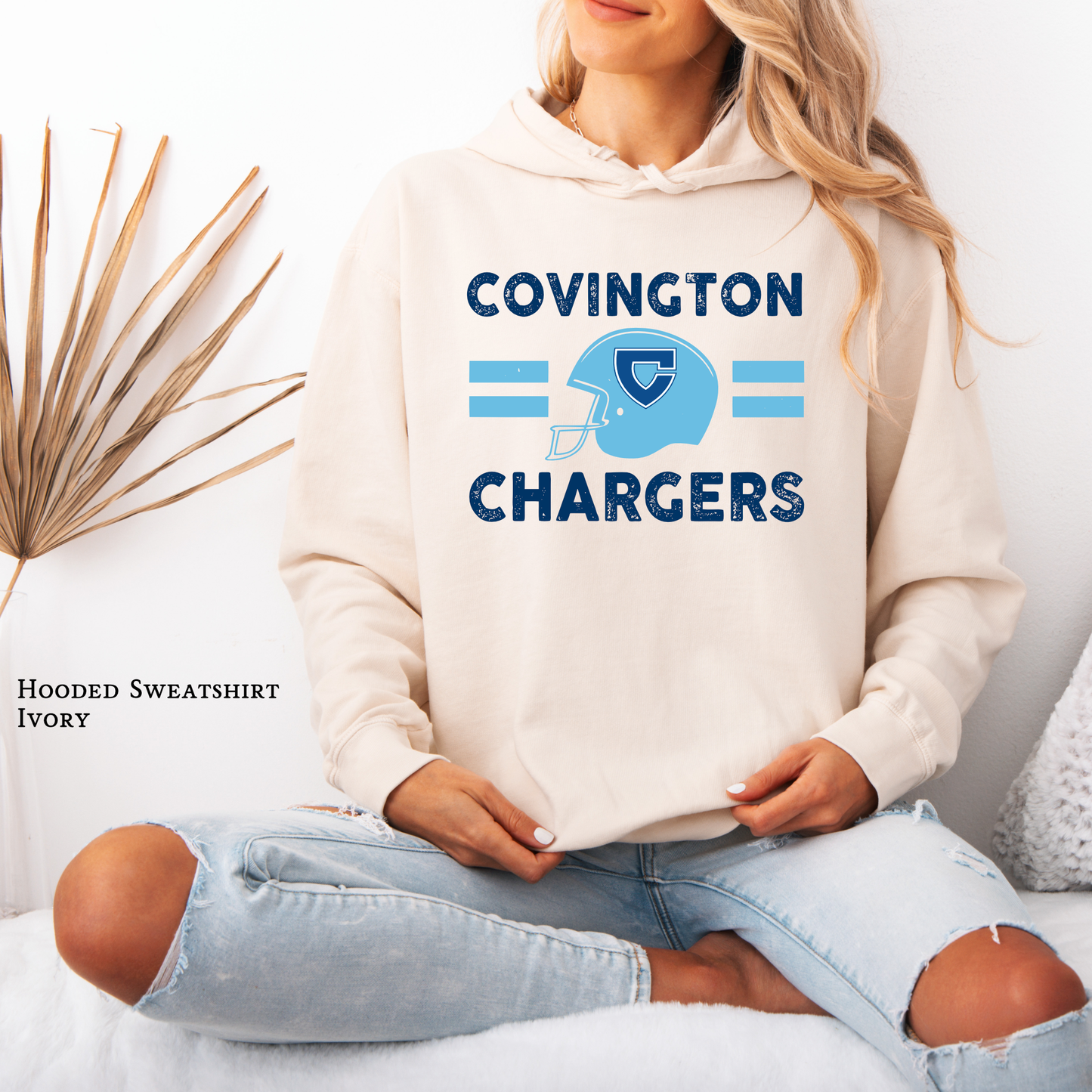 Covington Chargers Youth Football Shirt – Helmet Design _ Hoodie Sweatshirt