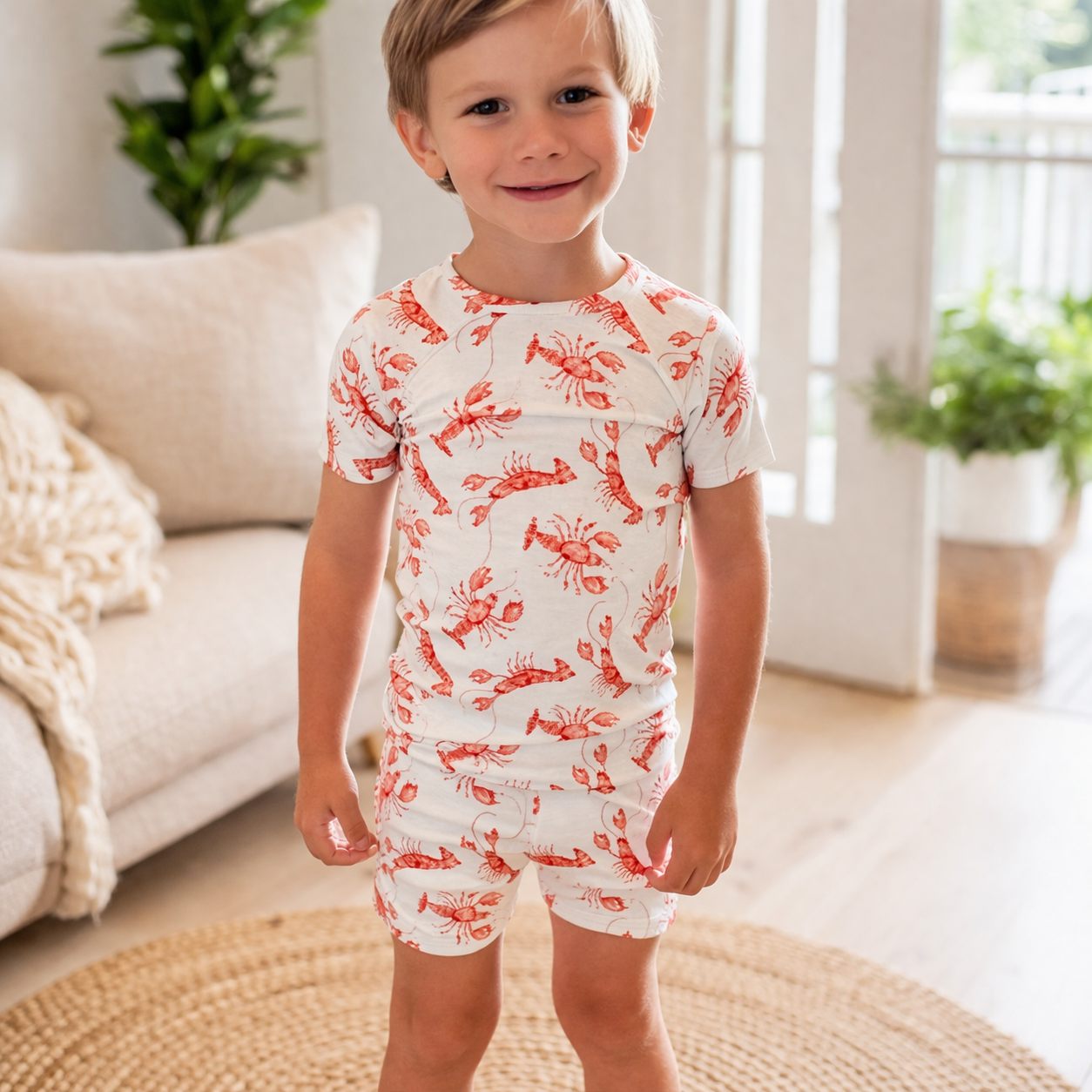 Crawfish 2 piece bamboo pajamas