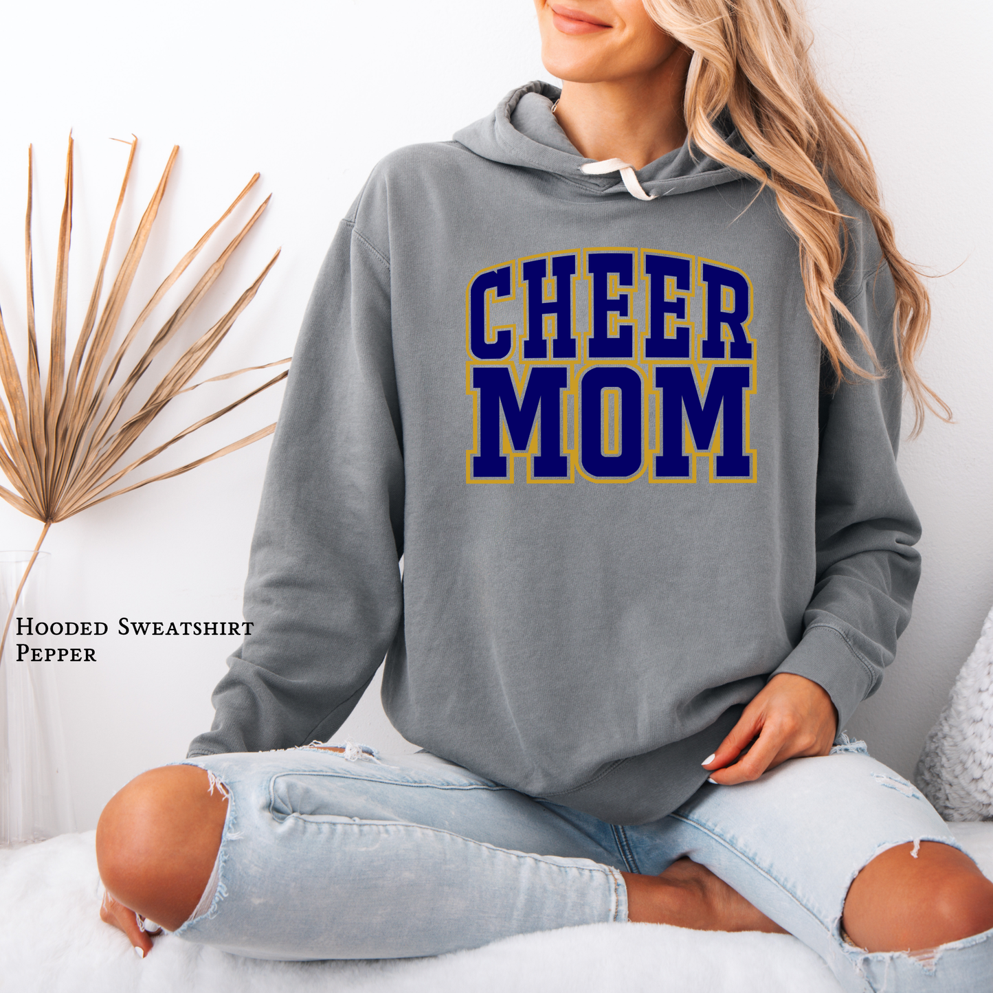 Cheer Mom | Crowns | Gold & Navy | Cheer | Cheerleading | Hooded Sweatshirt | Hoodie
