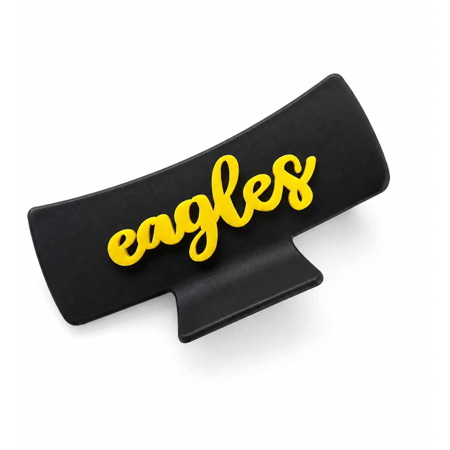 Black and yellow-gold Eagles acrylic claw clip for Madisonville Junior High and Southern Miss Golden Eagles fans
