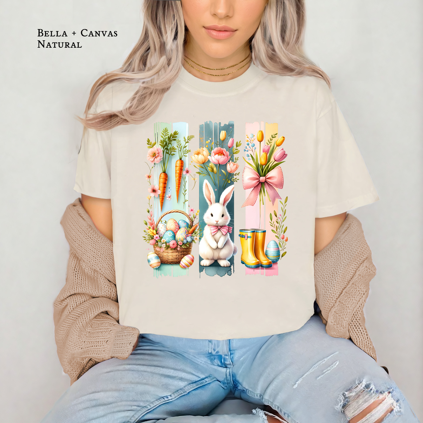 Vintage Water colored Easter Trio Comfort Colors Tee