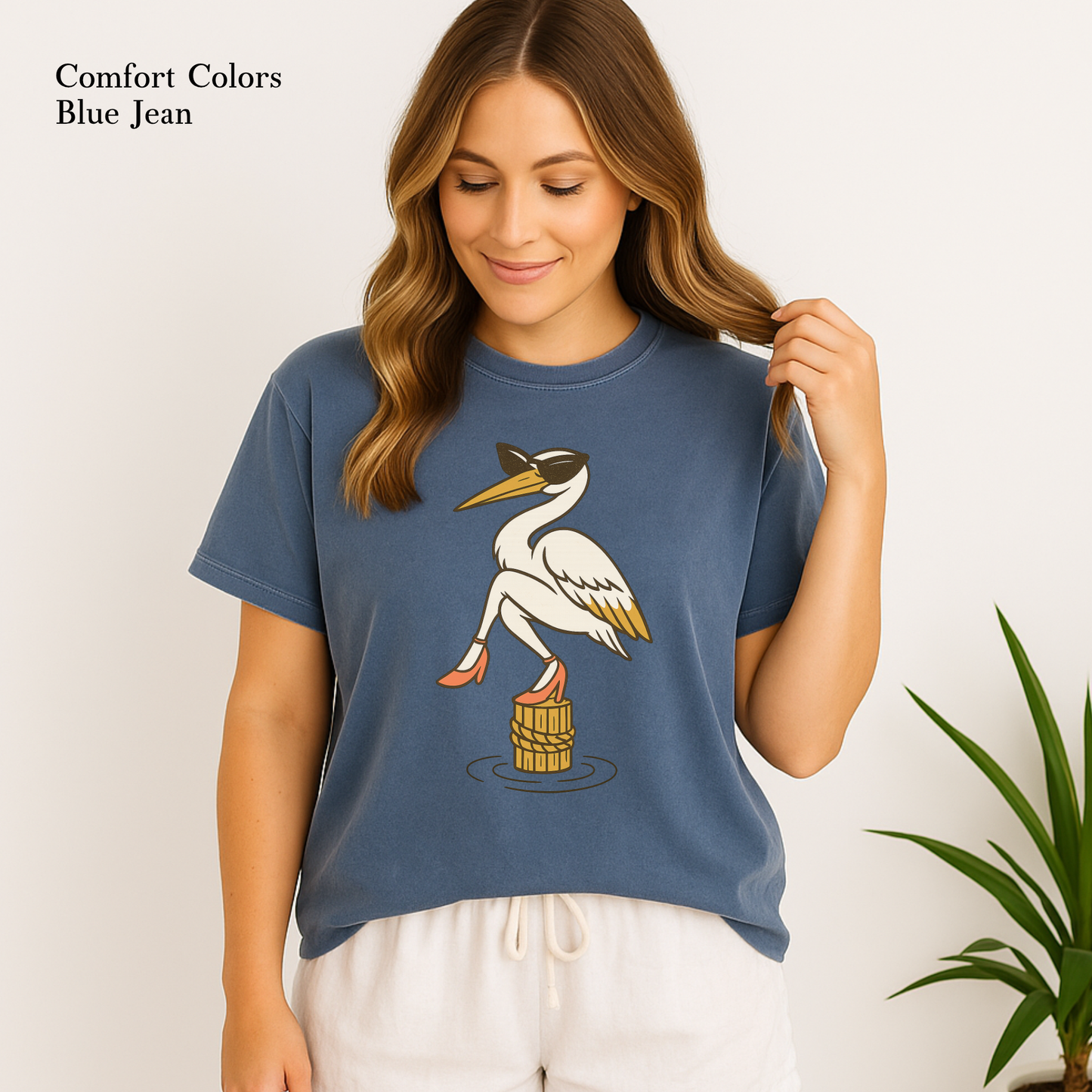 The Pose Trend Egret T-shirt – Bayou Egret Graphic Tee
