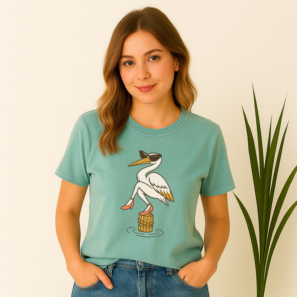 The Pose Trend Egret T-shirt – Bayou Egret Graphic Tee