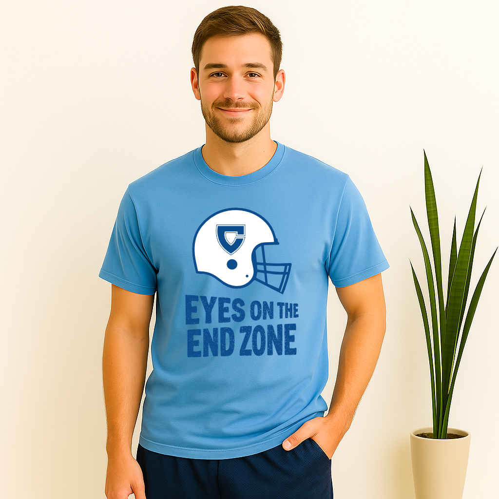 Eyes on the End Zone Covington Chargers Football Shirt