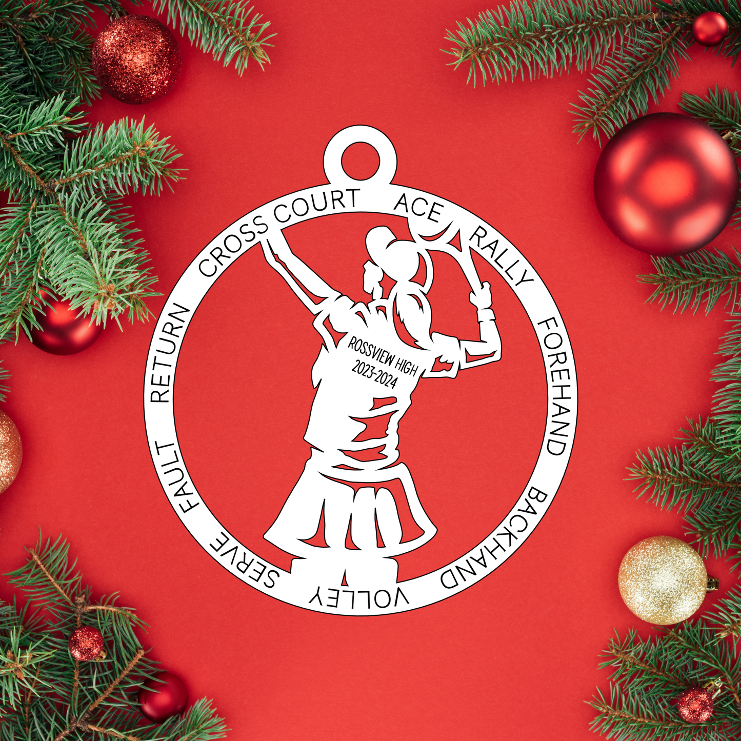 Female Tennis | Rossview School Christmas Ornaments