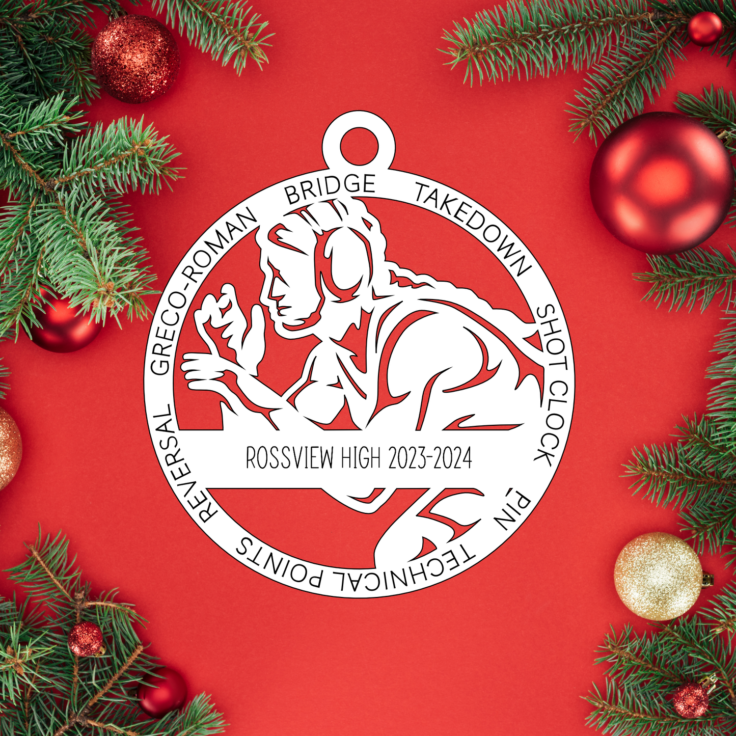 Female Wrestling | Rossview School Christmas Ornaments