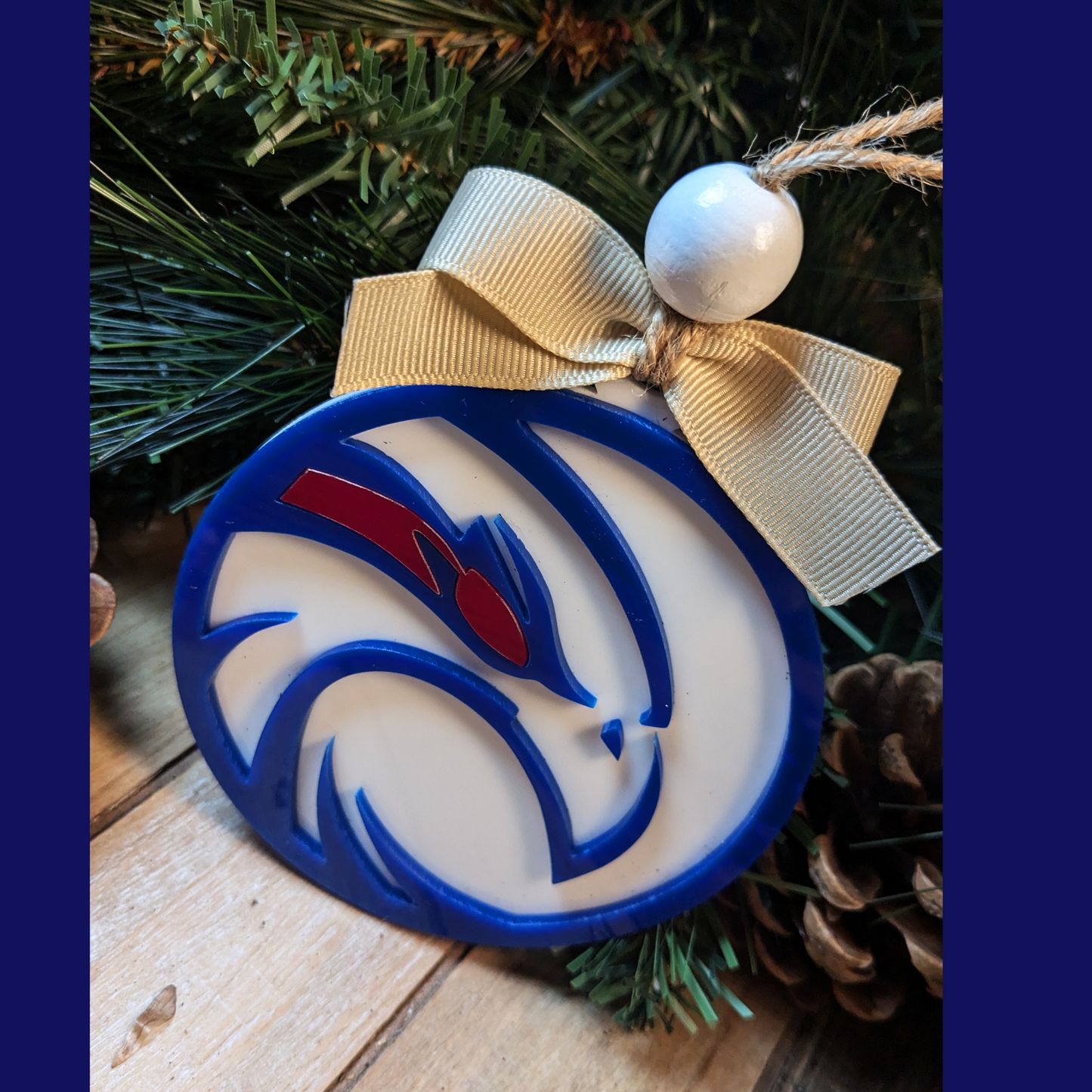 School spirit holiday ornament for Archbishop Hannan Hawks