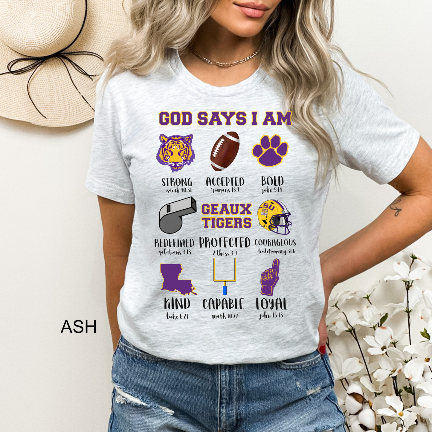 God Says I Am - LSU - Tiger - Purple & Gold - Adult & Youth Tee (PRESALE)
