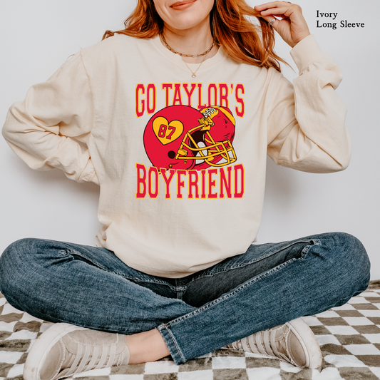 Go Taylor's Boyfriend | Unisex Comfort Color Long Sleeve Graphic Tees | Adults