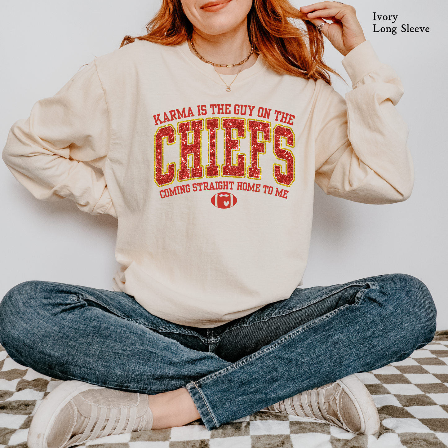 Karma is The Guy on the Chiefs | Unisex Comfort Color Long Sleeve Graphic Tees | Adults