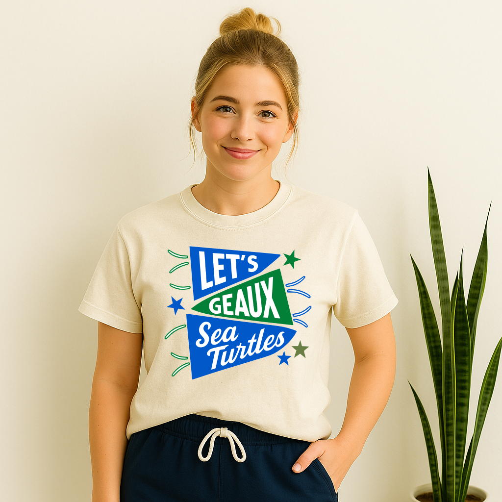 Let’s Geaux Sea Turtles Pennant Flag T-shirt