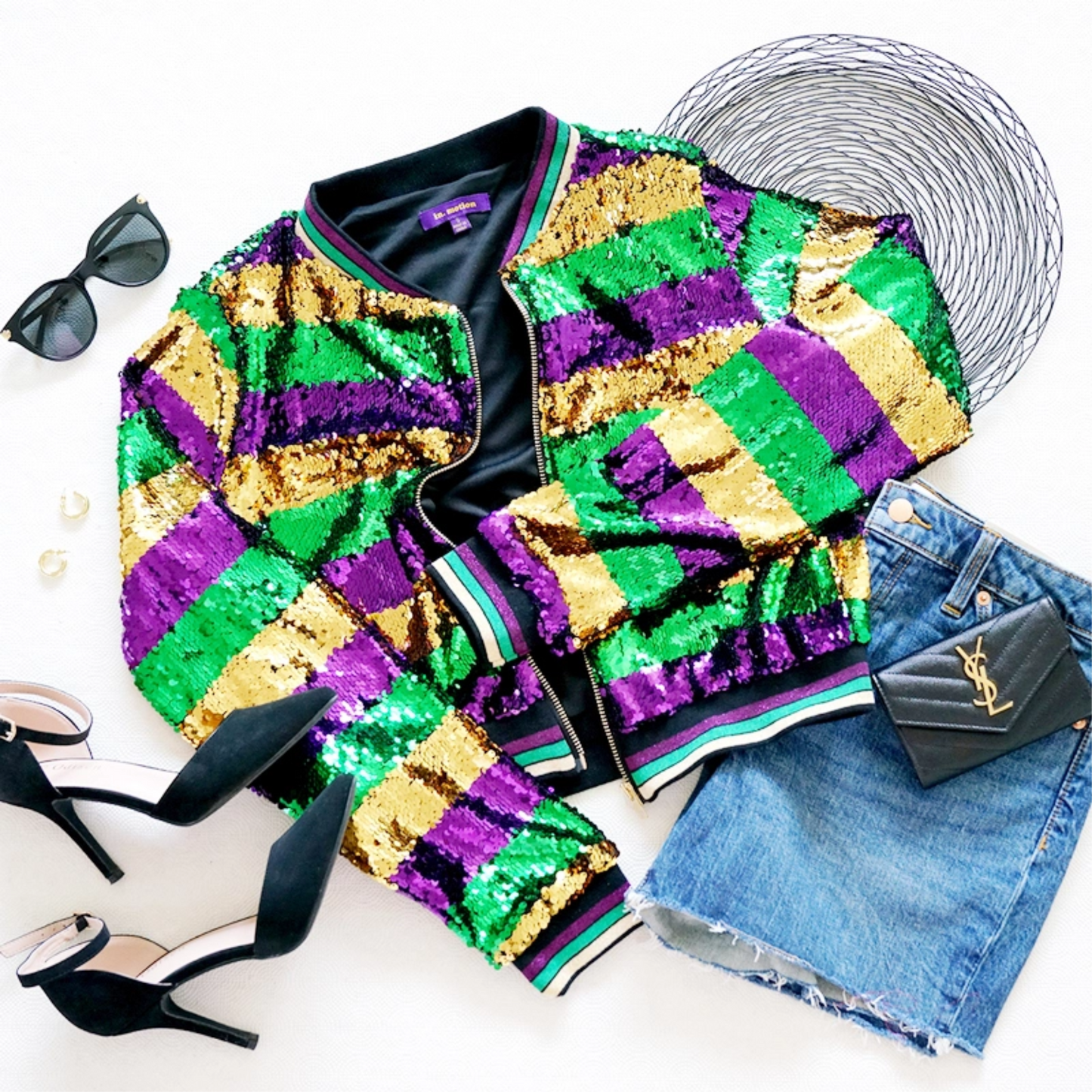 Mardi Gras Sequin Bomber Jacket