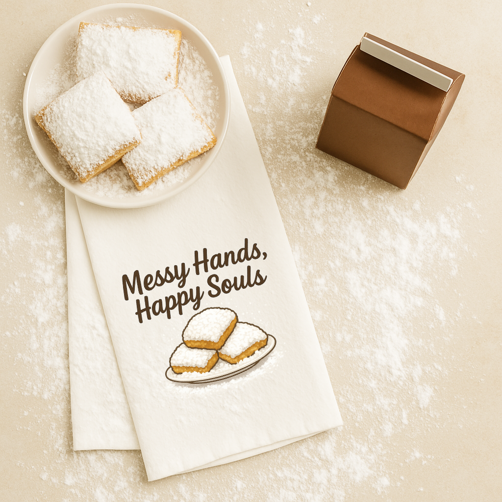 Messy Hands, Happy Souls Beignet Dishtowel
