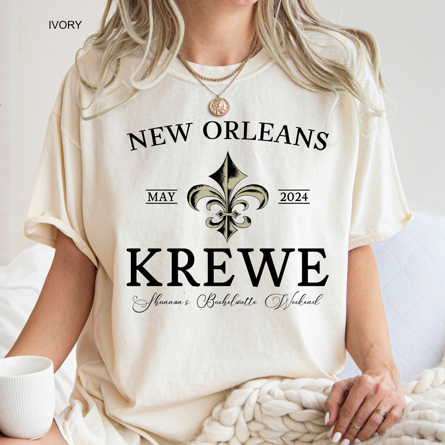 New Orleans Krewe _ Fleur De Lis | Bridal Party | Bachelorette Party | Comfort Color Short Sleeve Graphic Tees
