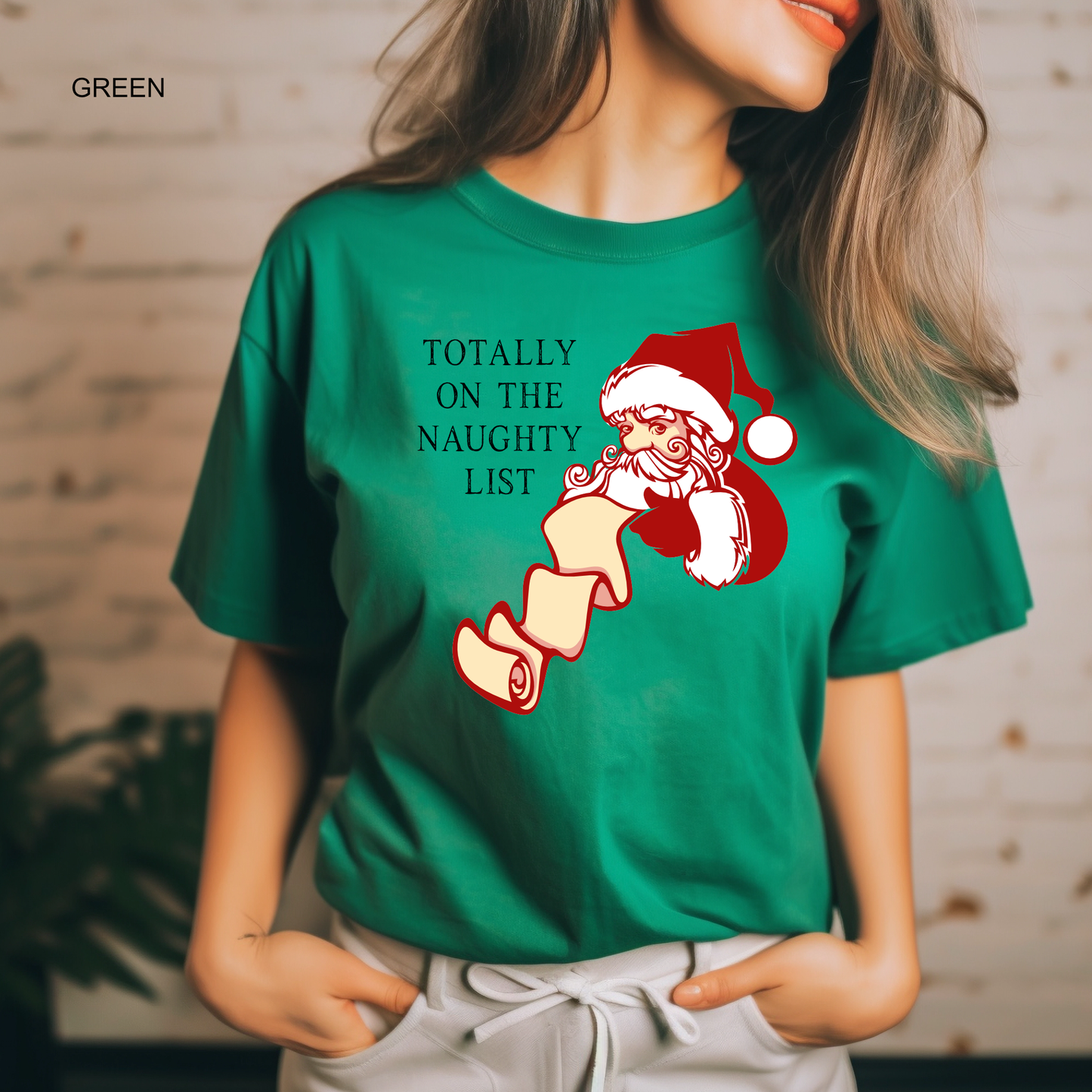 Totally On The Naughty List - Santa - Christmas Tee