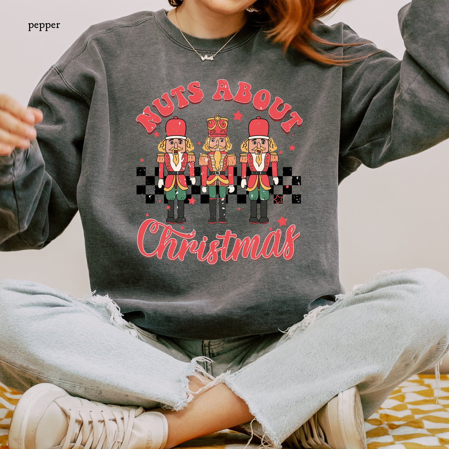 Nuts About Christmas (Distressed) | Christmas Comfort Color Sweatshirts