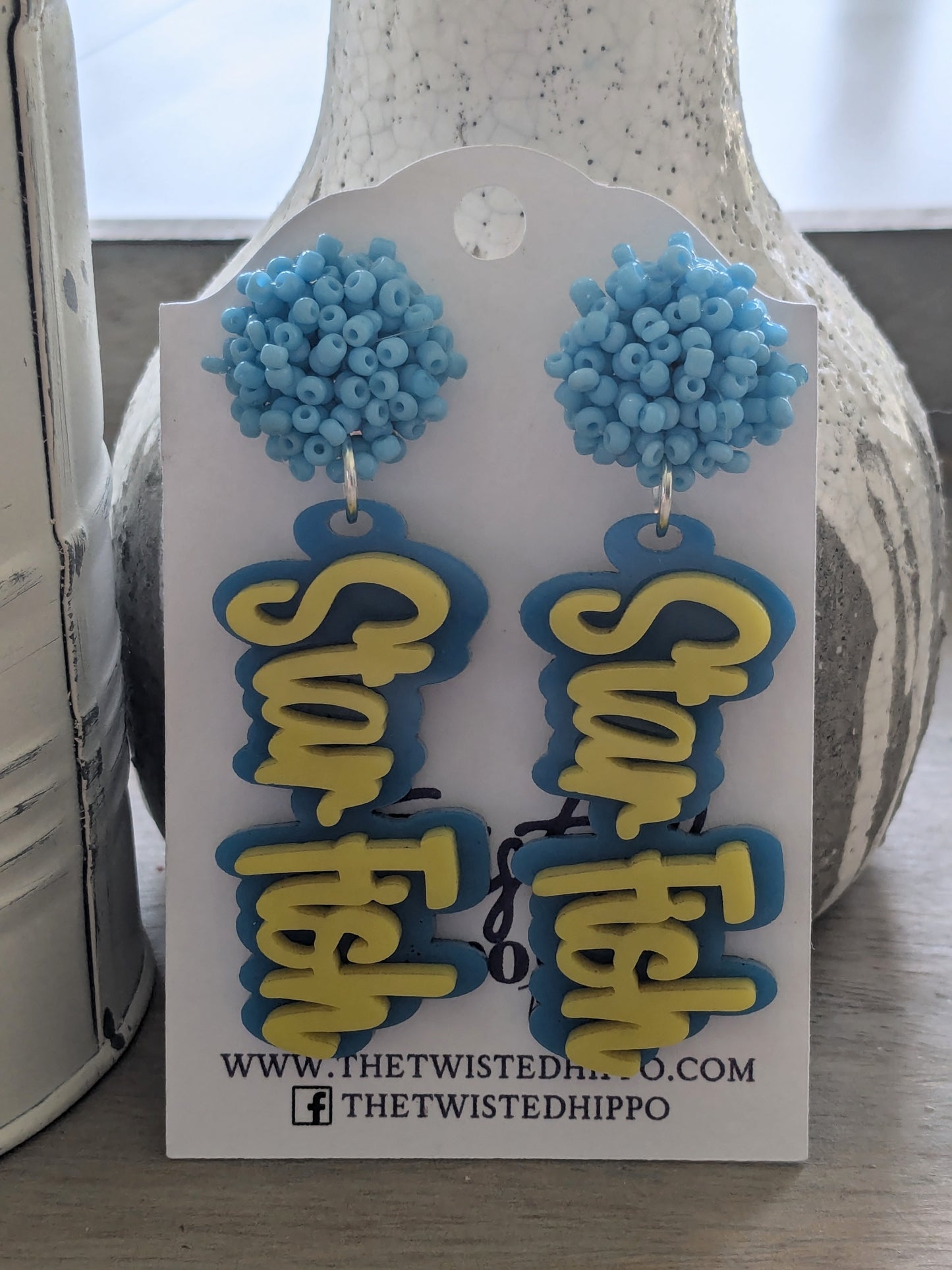 Boutique ocean-themed statement earrings