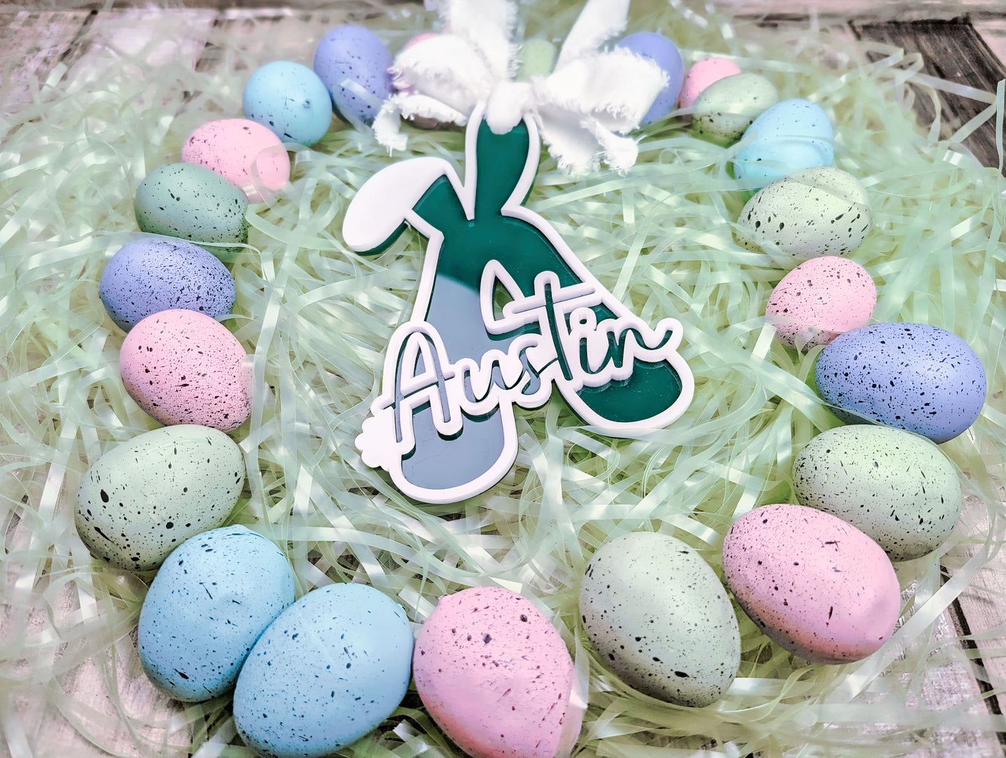 Personalized Easter Basket Tags with Bunny Design