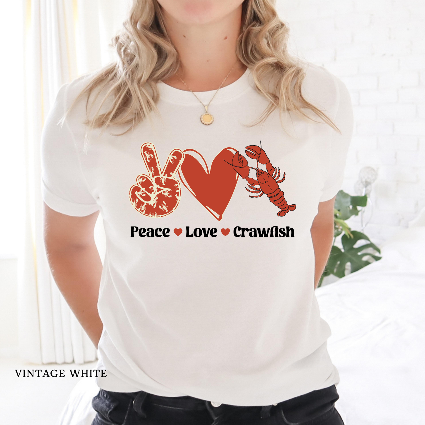 Peace Love Crawfish | Crawfish | Unisex Tee