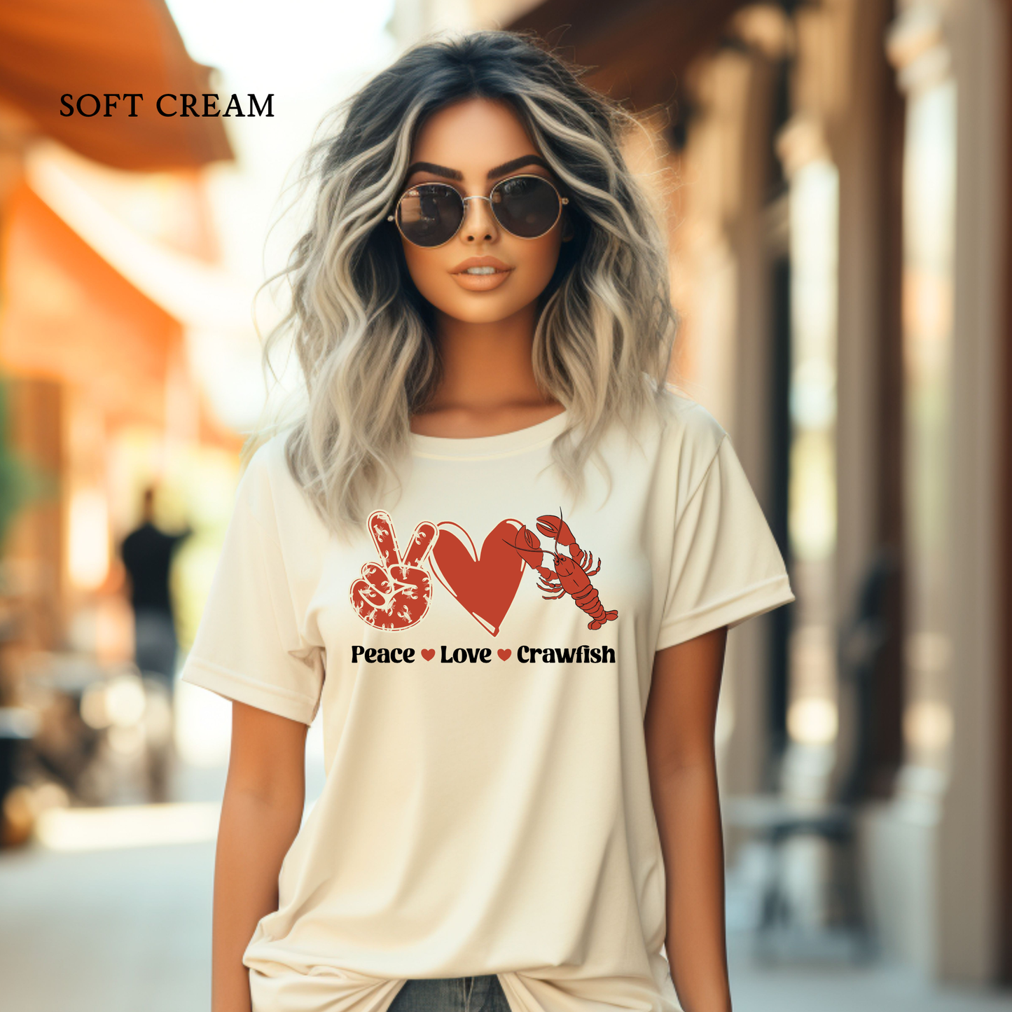 Peace Love Crawfish | Crawfish | Unisex Tee