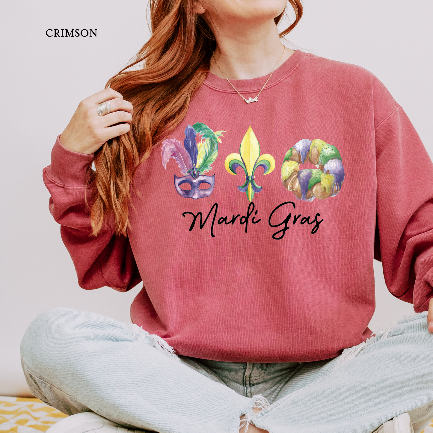 Peace Love King Cake | Mardi Gras | Comfort Color Sweatshirts