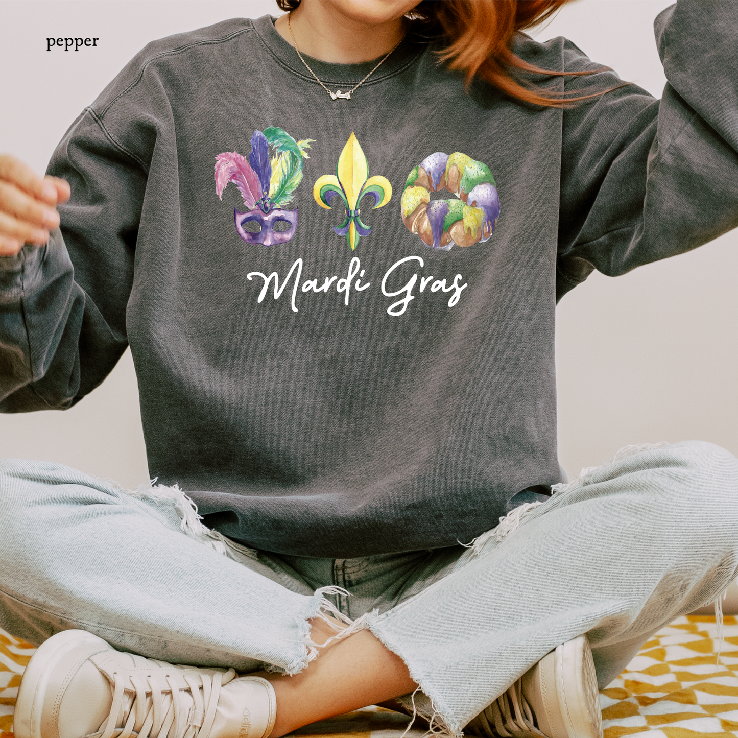Peace Love King Cake | Mardi Gras | Comfort Color Sweatshirts