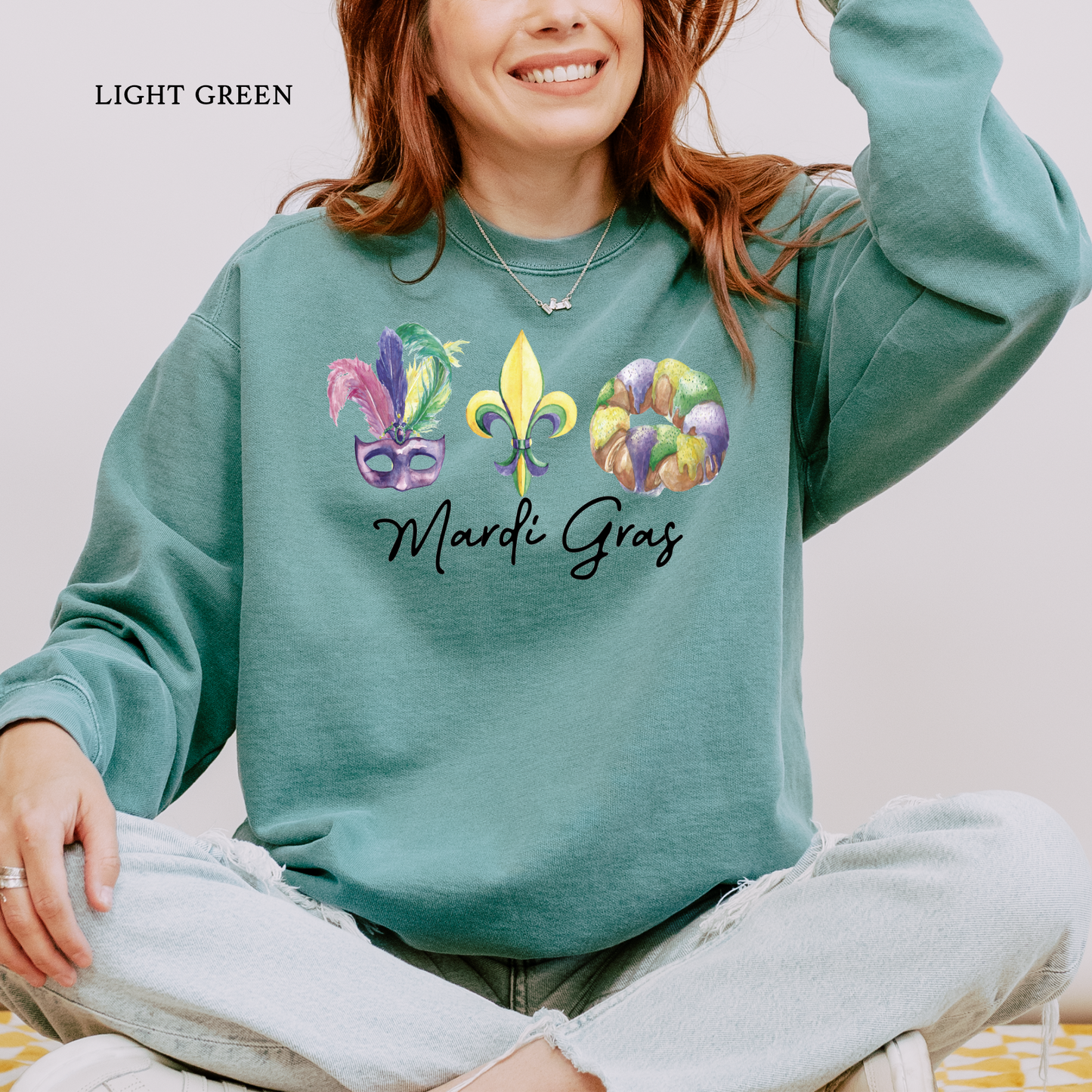 Peace Love King Cake | Mardi Gras | Comfort Color Sweatshirts