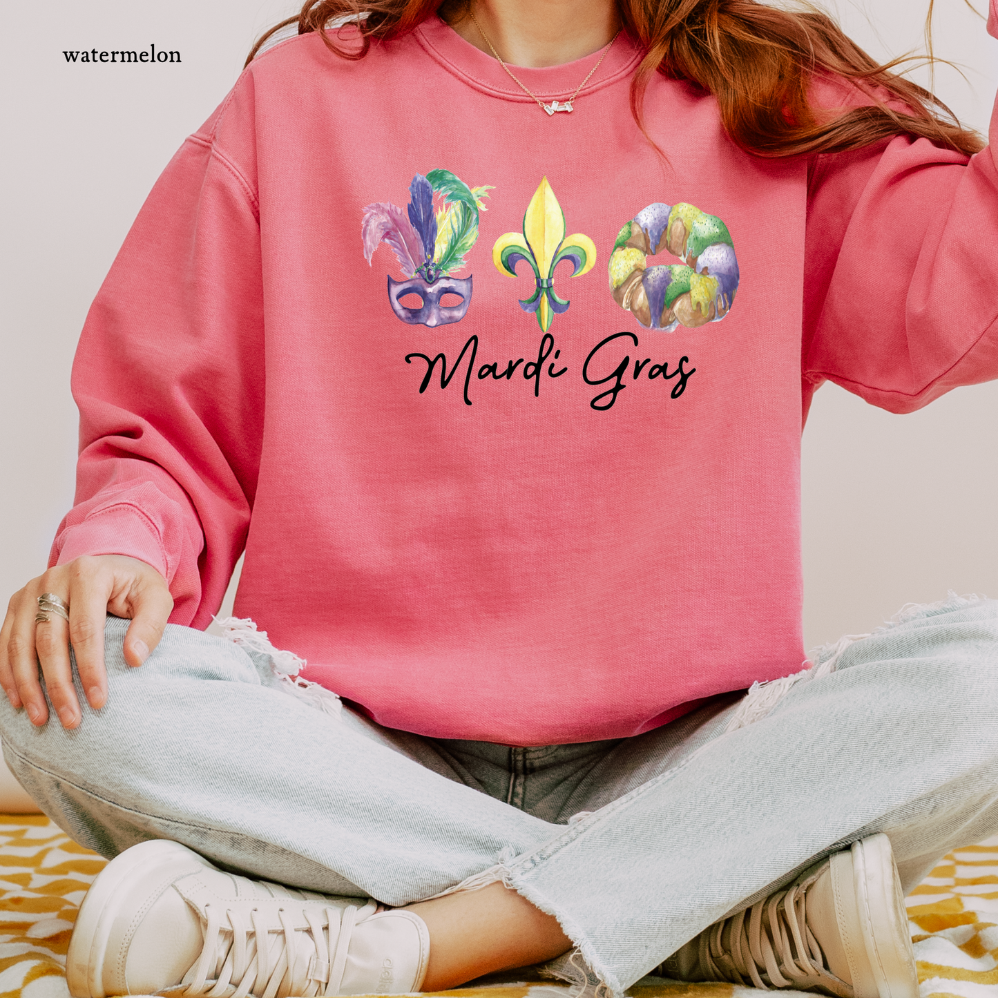 Peace Love King Cake | Mardi Gras | Comfort Color Sweatshirts
