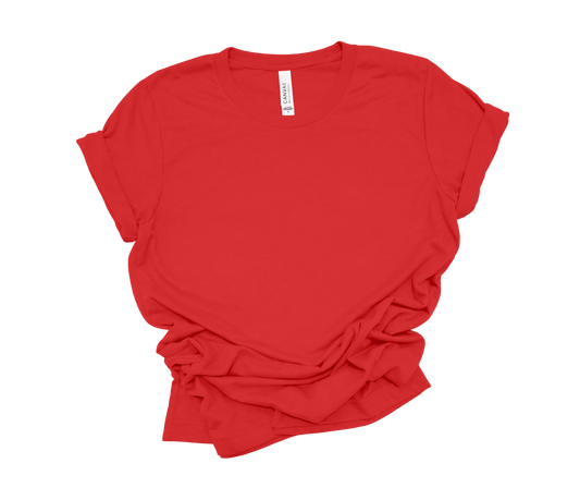 Red Solid Color Bella & Canvas Tees | ADULT | 3001