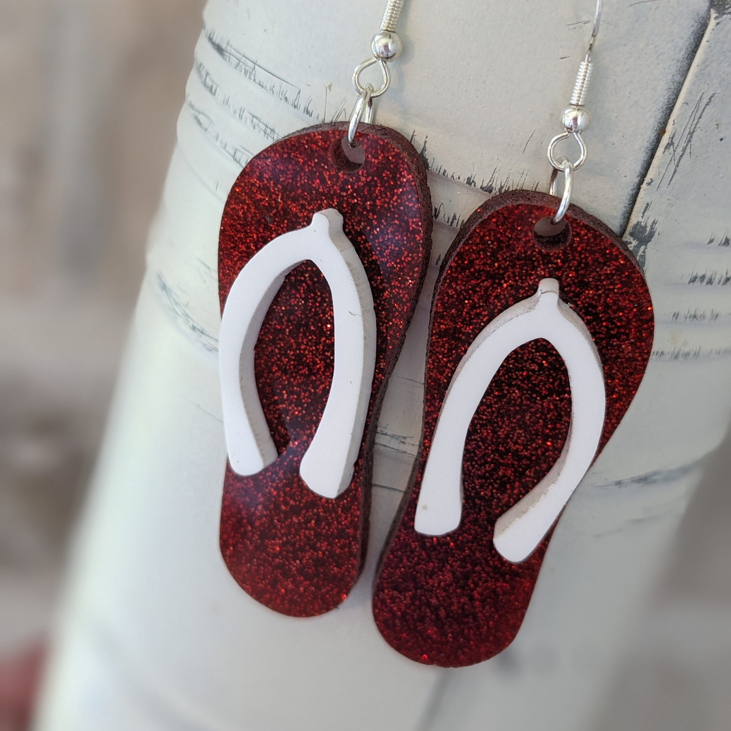 Flip Flop | Acrylic Dangle Earrings | Summertime | Vaca