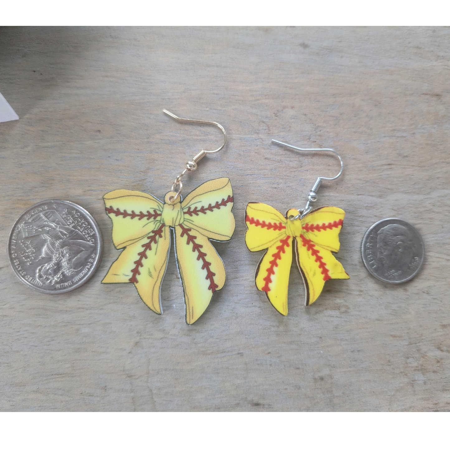 Softball Coquette Bow Earrings