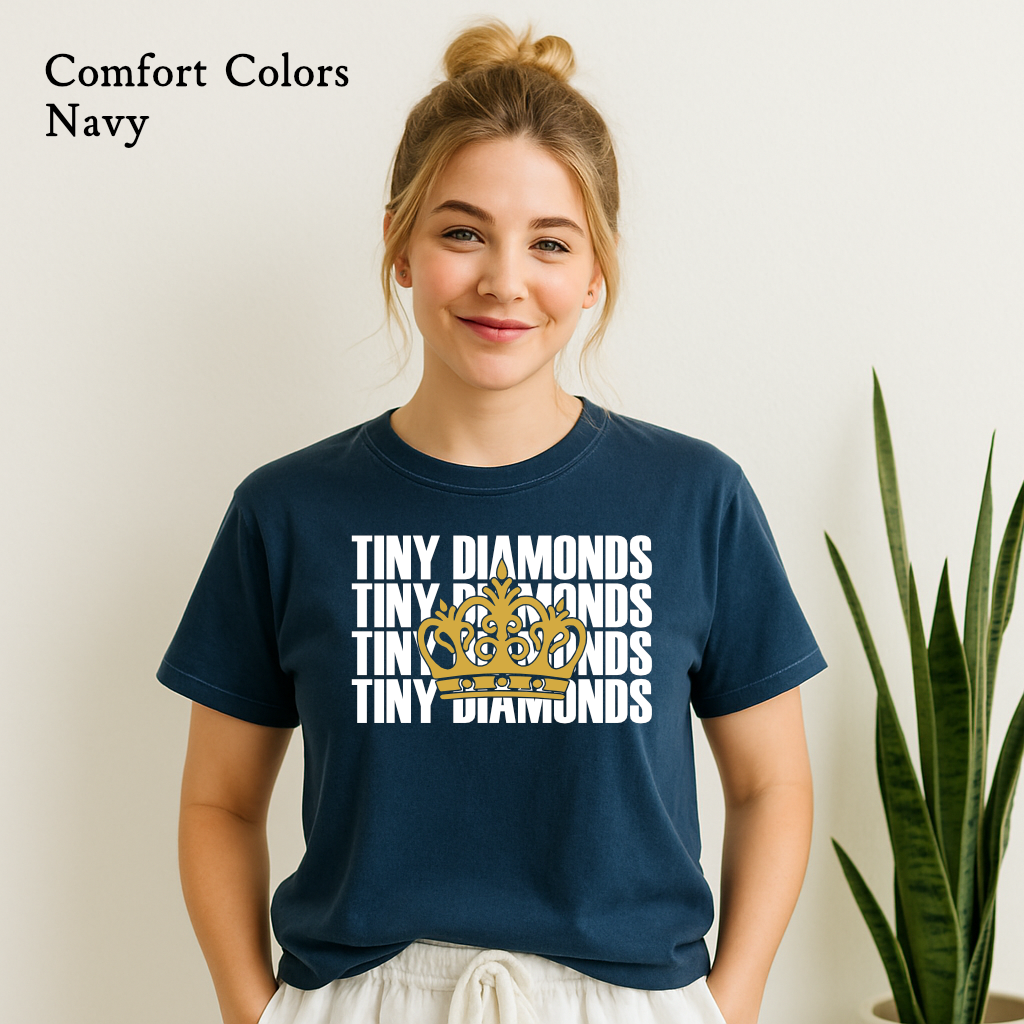 Crown Athletics – Tiny Diamonds Cheer Shirt with Crown