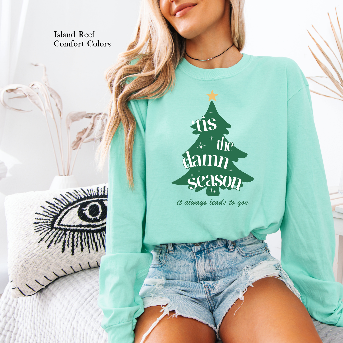 Tis the D*amn Season | Christmas Comfort Color Long Sleeve Graphic Tees