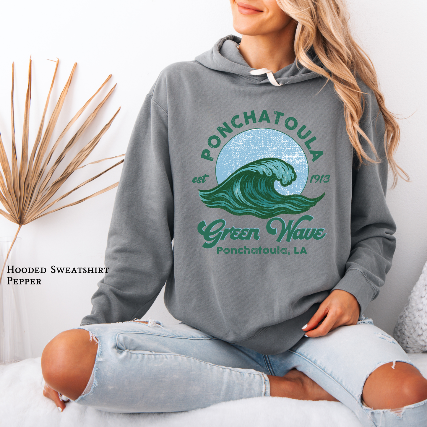 Ponchatoula Green Waves Vintage Est. 1913 Hoodie – Retro School Spirit Hoodie