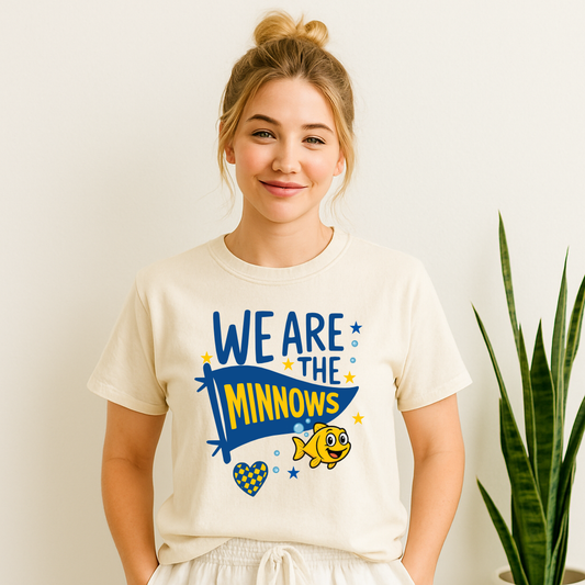 Yellow minnow mascot shirt for Madisonville school pride